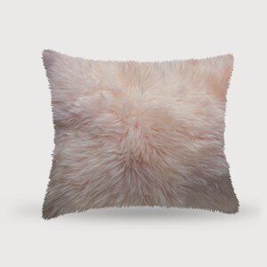 Natural Home Decor New Zealand Sheepskin Pillow | 1-Piece | Blush pink | 18"x18"